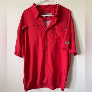 Drake Performance Fishing Short Sleeve Shirt Vibrant Red